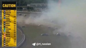 Массовая авария на гонке NASCAR Cup Series в США: столкнулись 26 авто. Никто серьёзно не пострадал