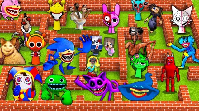 НУБ И ПРО В ЛАБИРИНТЕ СПРУНКИ СОНИК ПОЖИРАТЕЛЬ ЦИФРОВОЙ ЦИРК В МАЙНКРАФТ ВСЕ СЕРИИ СБОРНИК АНИМАЦИЯ