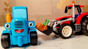 СИНИЙ ТРАКТОР И НОВЫЙ КРАСНЫЙ ТРАКТОР LEGO
