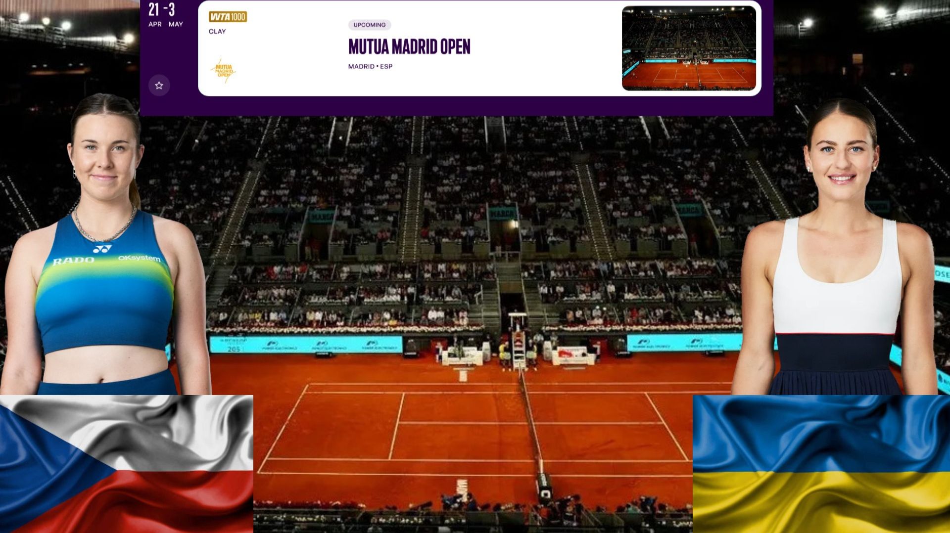 ⏰21:00 (13) 🇨🇿Линда Носкова - (26) 🇺🇦Марта Костюк