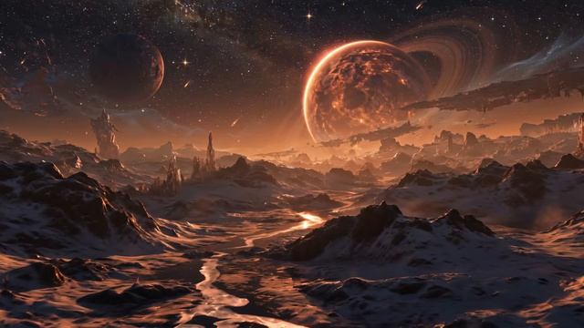 The Burning Planet Above Ice — Space Ambient Music & Celestial Atmospheres