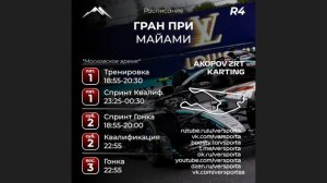 Расписание 4 этапа 2026 года! Майами! 01 - 03 Мая!