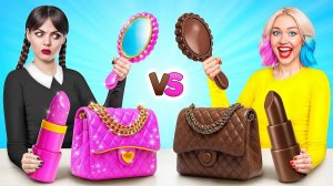 Челлендж. Шоколадная Еда vs Настоящая Еда с Уэнсдей Аддамс # Кухонные Войны от Bubba DO Challenge