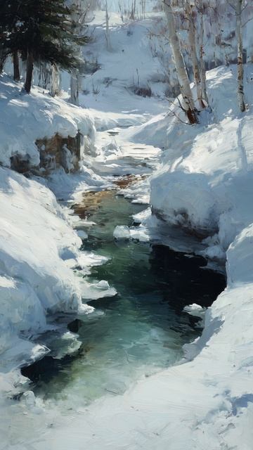 Заснеженный овраг (картина #1152) / Арт-студия Нормова