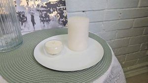 Подсвечник-блюдечко БЕЛЫЙ МУАР, металлический, 22 см, 977020