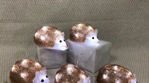 Набор светящихся фигурок МАЛЫШАТА ЁЖИКИ, акрил, 40 тёплых белых LED-огней, таймер, AGX000130