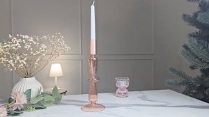 Подсвечник ДЕОН, стекло, розовый, 25 см, 1121714