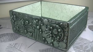 Элегантный декор картонной коробки мелочью . Легкий DIY.