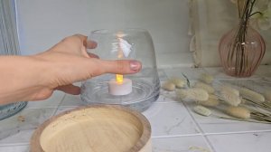 Стеклянный подсвечник ПРОТЕТТО, стекло, дерево, 13 см, 1005697