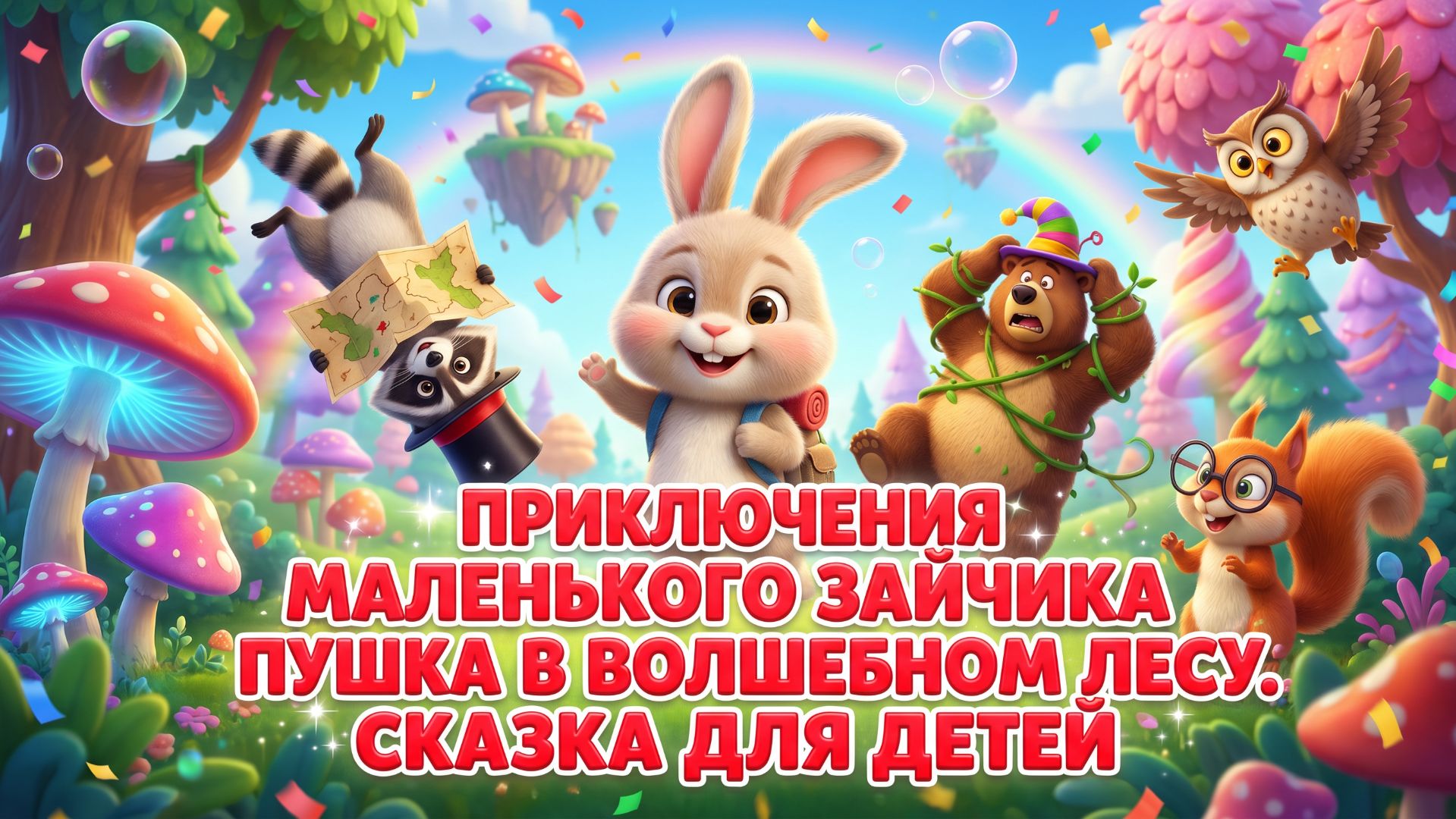 Приключения маленького зайчика Пушка в волшебном лесу  Сказка для детей