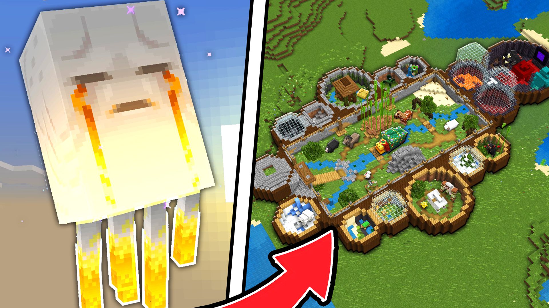 Я Поймал всех УЛУЧШЕННЫХ МОБОВ в Майнкрафт и ПОСТРОИЛ для них ЗООПАРК!