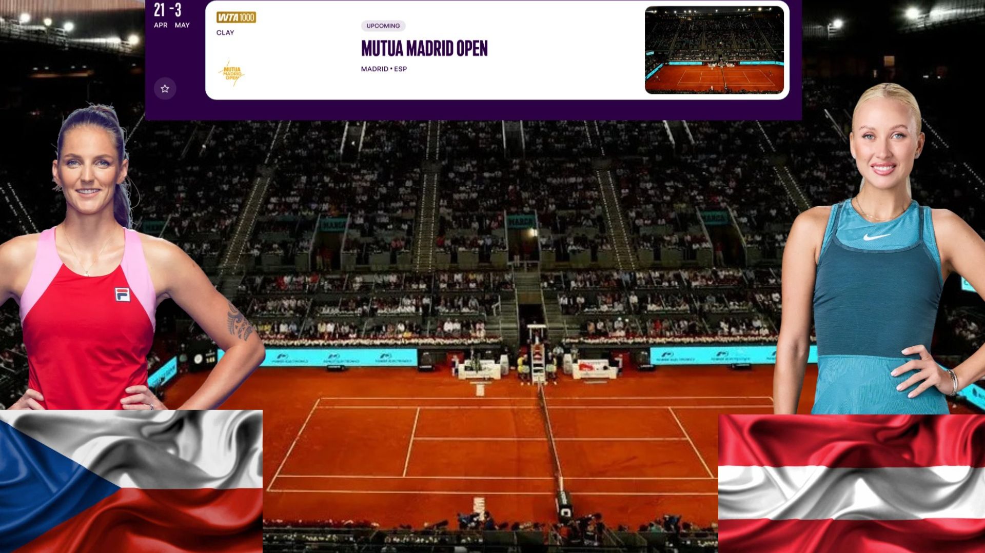 ⏰14:00 🇨🇿Каролина Плишкова - (LL) 🇦🇹Анастасия Потапова