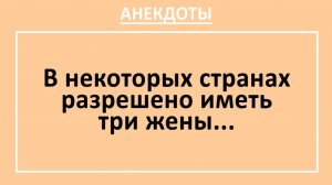 В некоторых странах разрешено иметь три жены... | Анекдоты смешные | Юмор