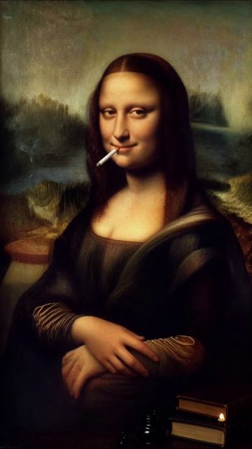 Мона Лиза с сигаретой: новое прочтение классики искусство МонаЛиза классика арт