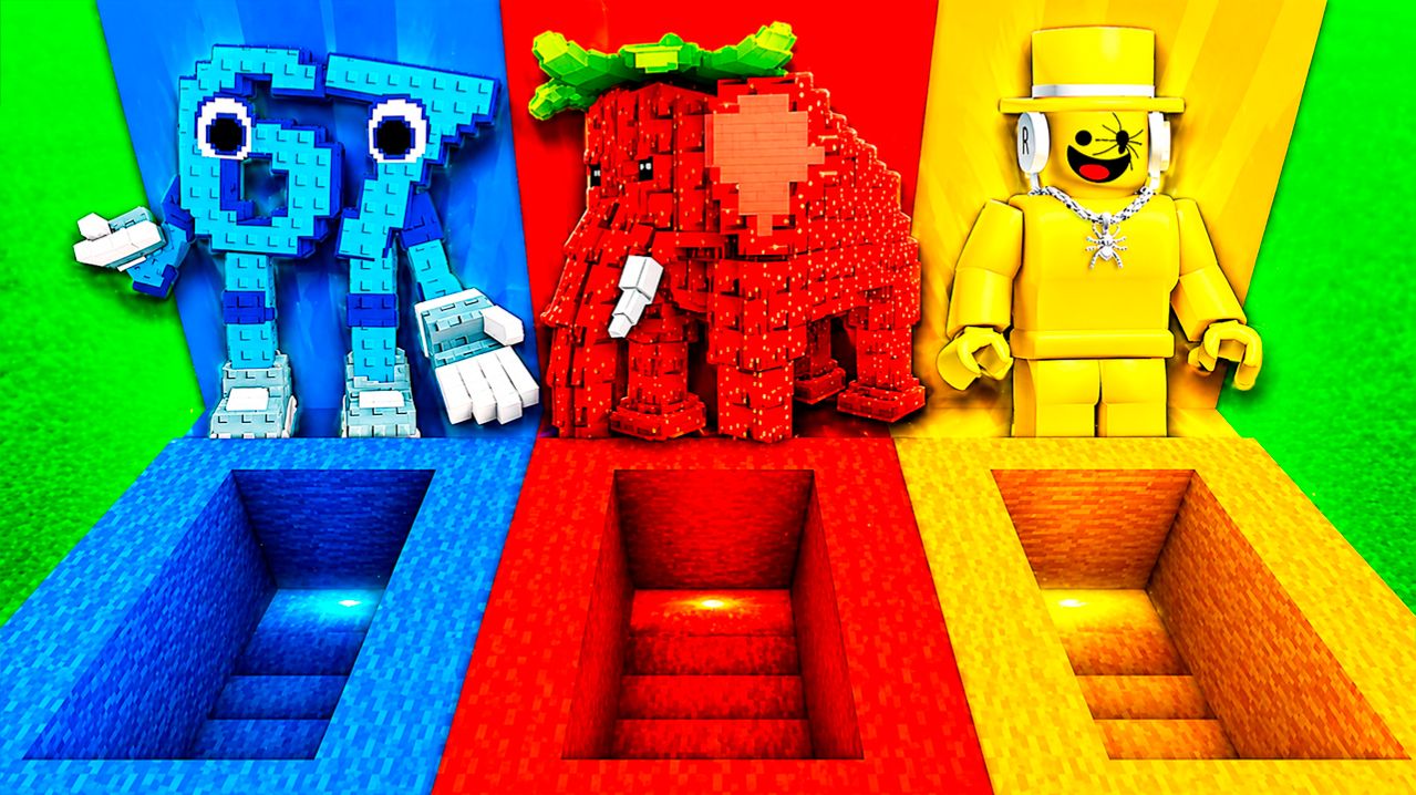 ВЫБЕРИ ПРАВИЛЬНЫЕ ПОДВАЛЫ БРЕЙНРОТОВ СИКС СЕВЕН, STRAWBERRY ELEPHANT, СЭММИ ИЗ РОБЛОКС В МАЙНКРАФТЕ