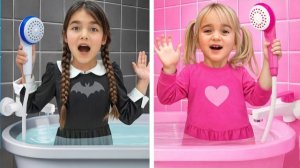 Детский челлендж «Розовый против черного» с Алисой и Лейлой. Алиса любит розовый. Лейла любит черный