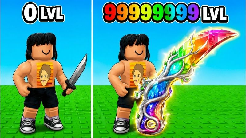 [PipaPupa] Я ПРОКАЧАЛ НОЖ С 0 ДО 999999 УРОВНЯ В ROBLOX 😱