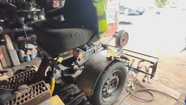 Мини К-701, Мега-мощь! Запуск дизеля! Самодельный трактор