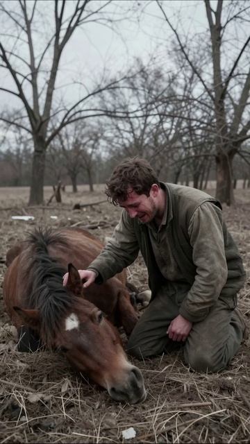 Прощание с другом: горе на земле коне тоска потеря природа