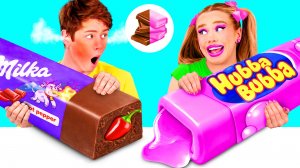 Жевательная Резинка vs Шоколадная Еда Челлендж | Сумасшедшие Кулинарные Идеи от BaRaDa Challenge
