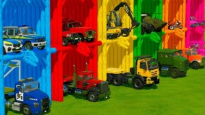 Мультфильмы Машинки для Детей/Полицейские Машины Трактор Скорая Помощь Экскаватор/Мультики Малышей