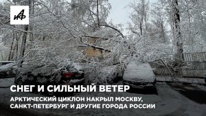 Снег и сильный ветер. Арктический циклон накрыл Москву, Санкт-Петербург и другие города России