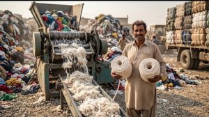 Процесс переработки старых тканей в пряжу. Полный производственный процесс.