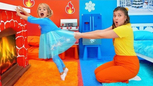 Алиса и её тётя принимают участие в испытании Горячее против холодного.