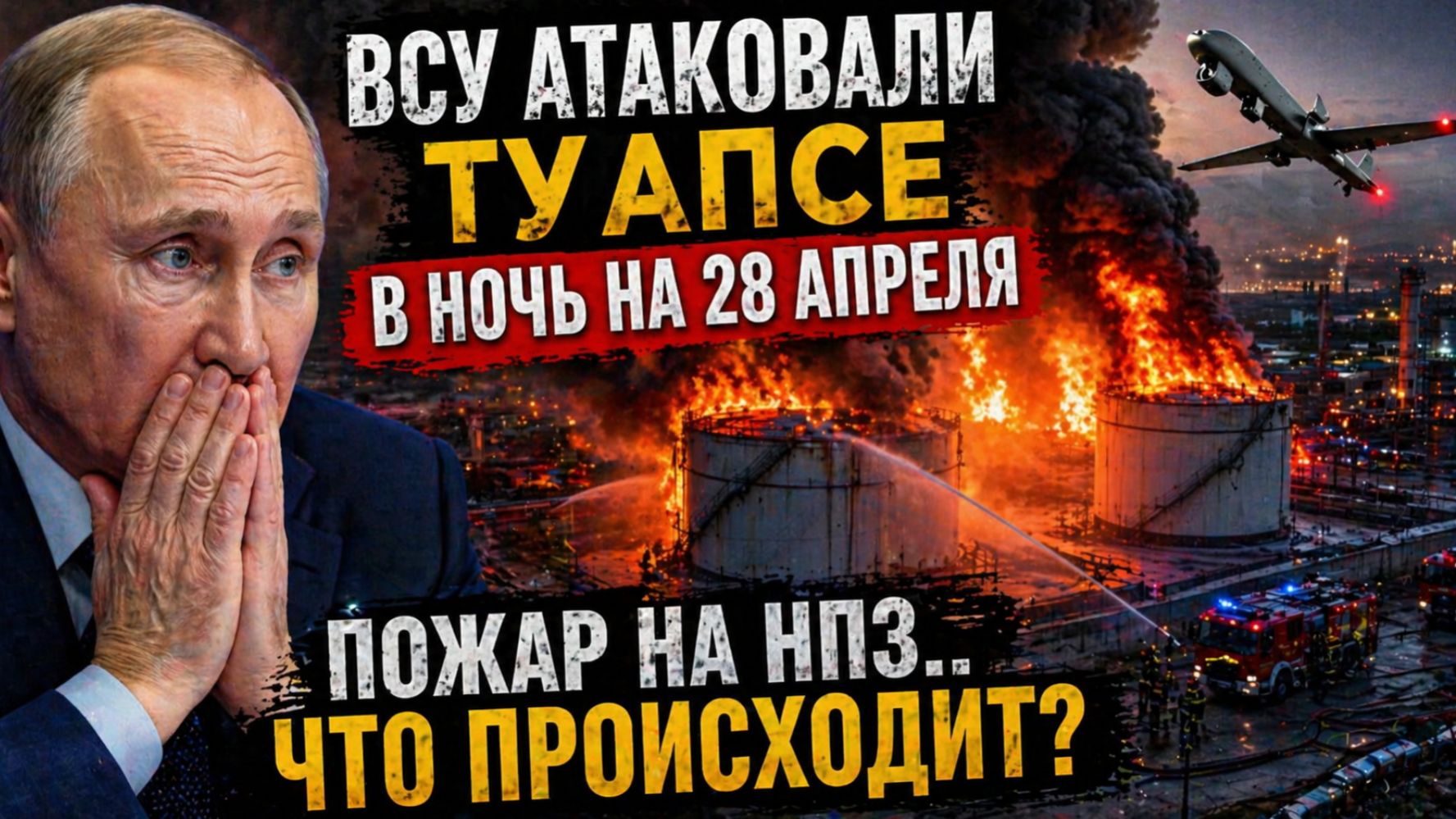 ВСУ атаковали Туапсе в ночь на 28 апреля пожар на НПЗ...