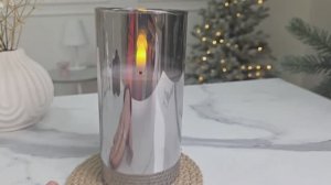 Светодиодная восковая свеча ВЭР ДЕ ЛЮМЬЕР в стеклянном стакане, дымчатая, AX5439170