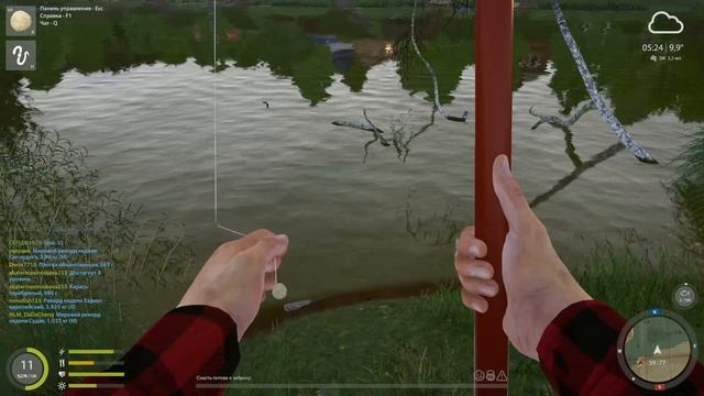 Russian Fishing 4 11 серия попробовал спининг, ловлю плотву, набираю уровень