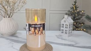 Светодиодная восковая свеча ВЭР ДЕ ЛЮМЬЕР в стеклянном стакане, янтарная, AX5439120