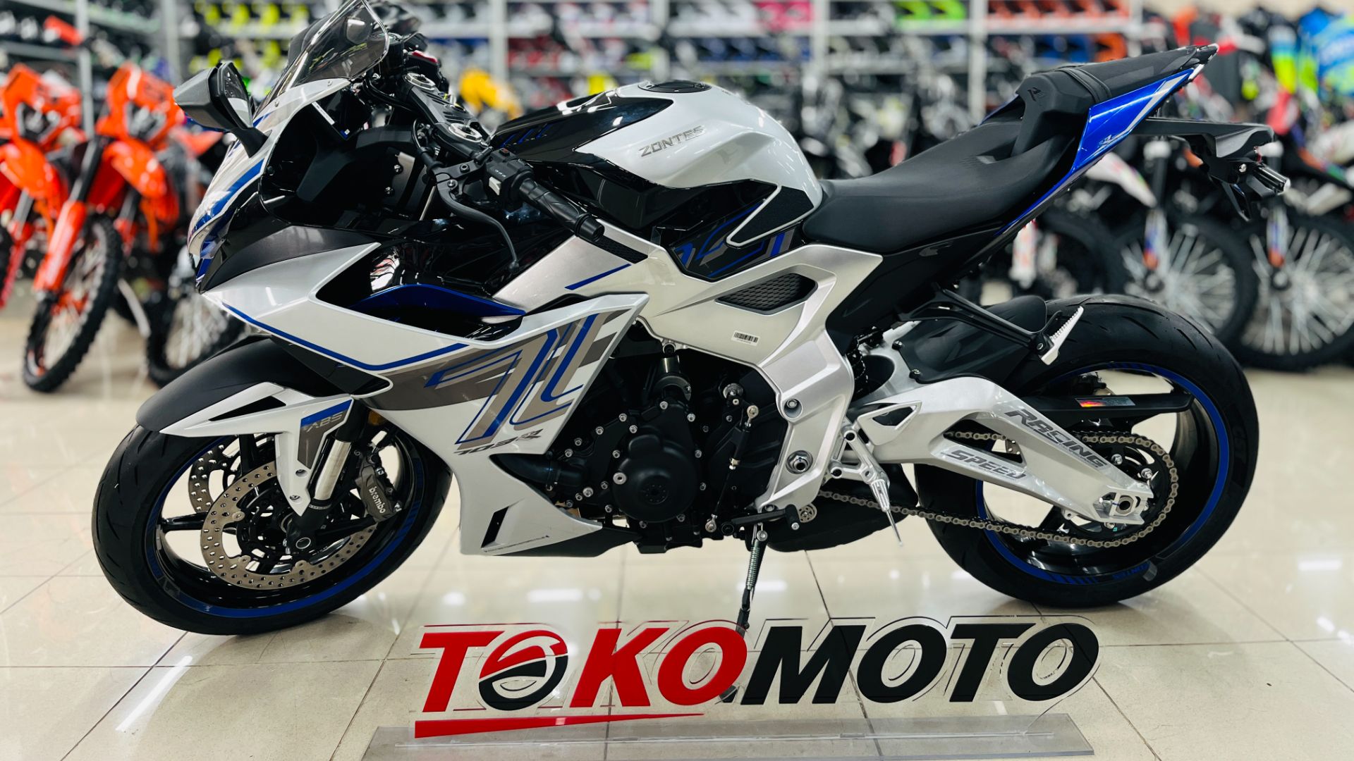 Мотоцикл ZONTES ZT703-RR (4T ZT370MU EFI) 17 17 ПТС серебристый синий