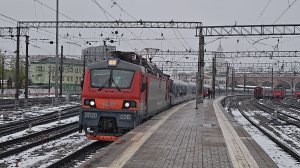 Первый рейс после ускорения. отправление ЭП20-026 с поездом №18 «Таврия» Москва–Симферополь