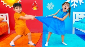 ВЛАД И НИКИ | Алекс и Лея | Челлендж горячее против холодного