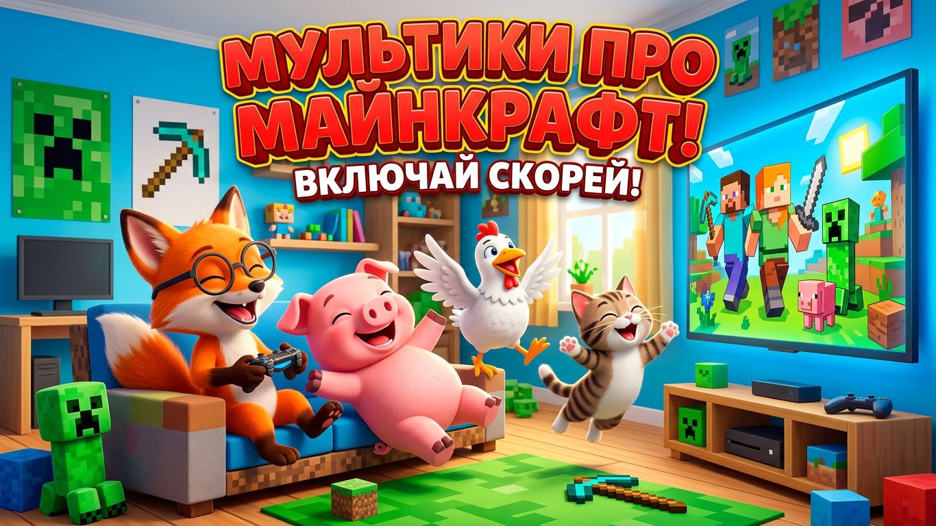 включи мультики про майнкрафт