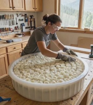 АСМР-процесс создания эпоксидных столов