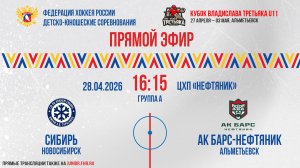 Кубок Владислава Третьяка U11. «Сибирь» - «Ак Барс-Нефтяник» | 28.04.2026 16:15