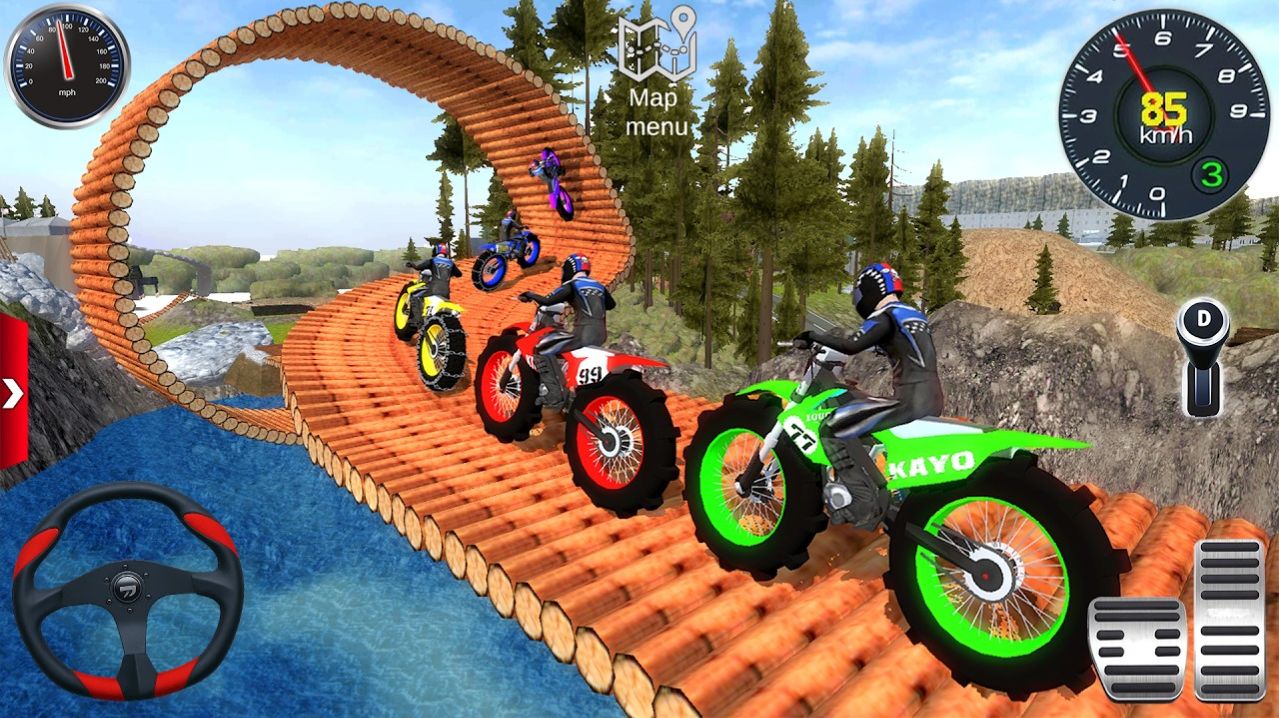 Мега рампа - Невозможные Гонки с трюками на Мотобайках. Мотокросс на байках. Игры. Мультики