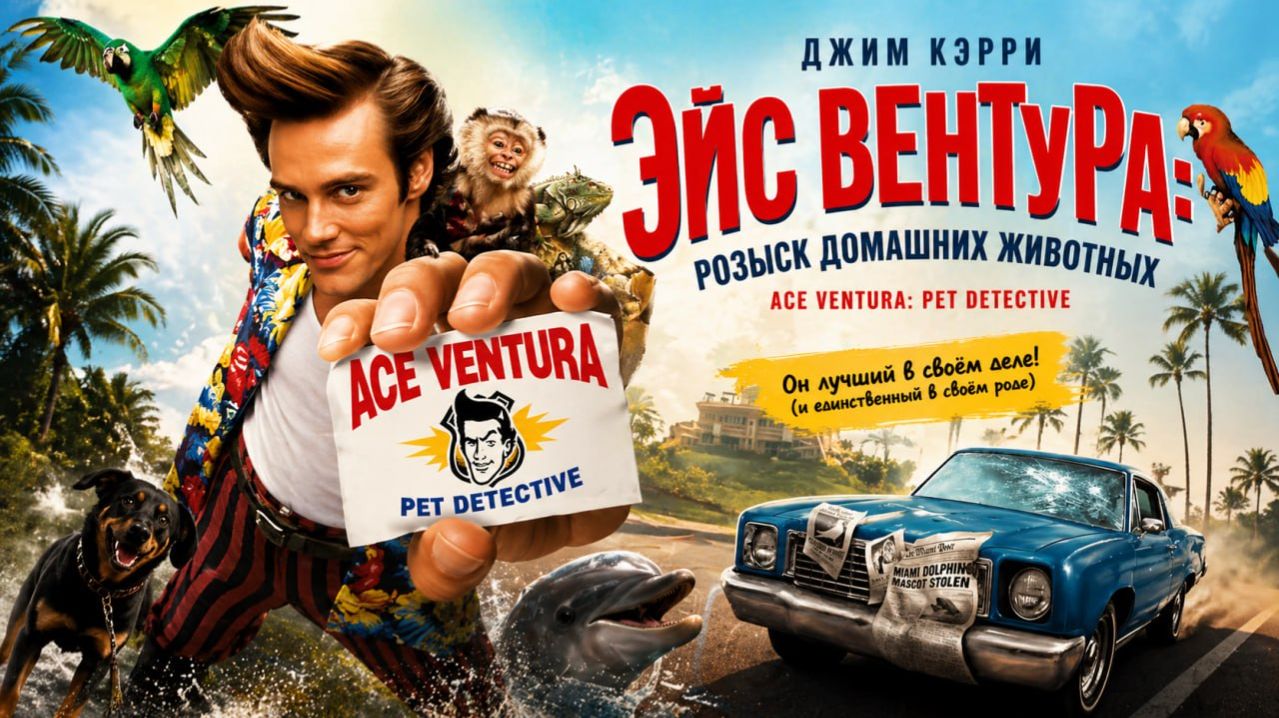 Эйс Вентура: Розыск домашних животных  Ace Ventura: Pet Detective 1993