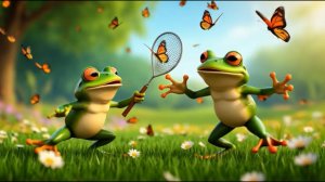 Лягушата в пруду