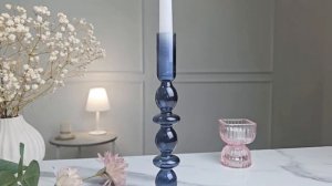 Подсвечник ГРЭДИ, стекло, серый, 24 см, 1121702