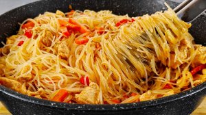 Фунчоза с куриным филе. Ароматный ужин для всей семьи