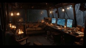 In the observatory cabin. Dark, soft, minimalist ambient music. Solaris Ambient