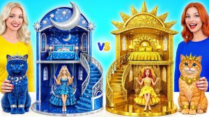 Строим Удивительный Кукольный Домик День vs Ночь Челлендж