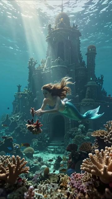 Русалка в подводном королевстве #море #фантазия