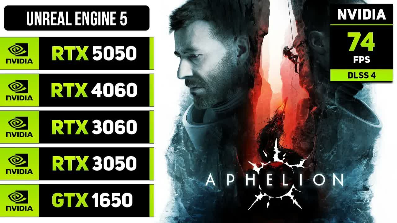 Aphelion | RTX 5050 Vs RTX 4060 Vs RTX 3060 Vs RTX 3050 Vs GTX 1650 | I5 13600K | 1080p