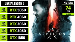 Aphelion | RTX 5050 vs RTX 4060 vs RTX 3060 vs RTX 3050 vs GTX 1650 | i5 13600K | 1080p