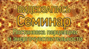 Семинар «Постановка перцепции и энергочувствительности». Ознакомительный отрывок