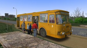 Поездка на ЛиАЗ-677М по маршруту №1 по карте Русская Глубинка 2.6